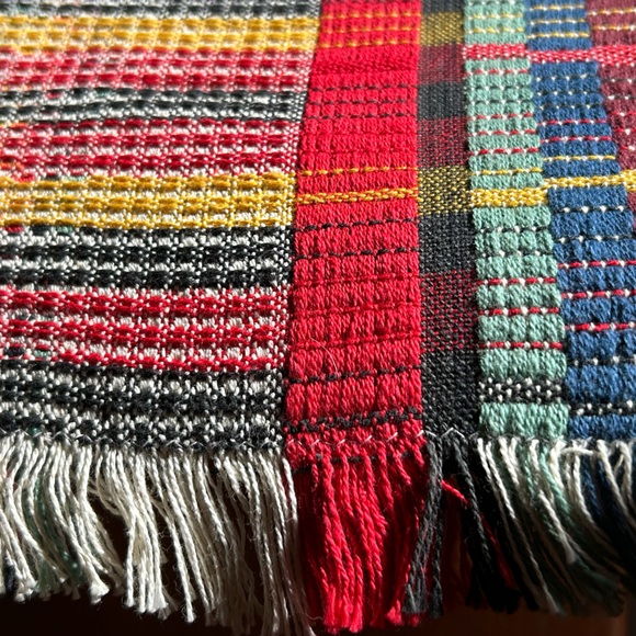 Multi color  square table cloth  49”x 49” approximately - Picture 2 of 3